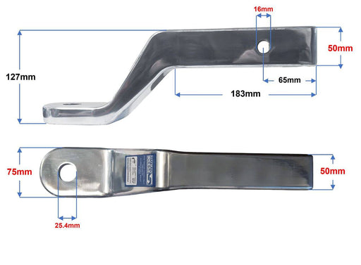Ball Mount 4" Aluminum 3600KG dimensions and specifications image showing measurements.