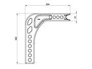 Cast Shank - 160MM Drop technical drawing with dimensions 304mm x 342mm x 51mm.