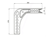 Technical drawing of a Cast Shank - 95MM Drop with defined dimensions for installation and assembly.