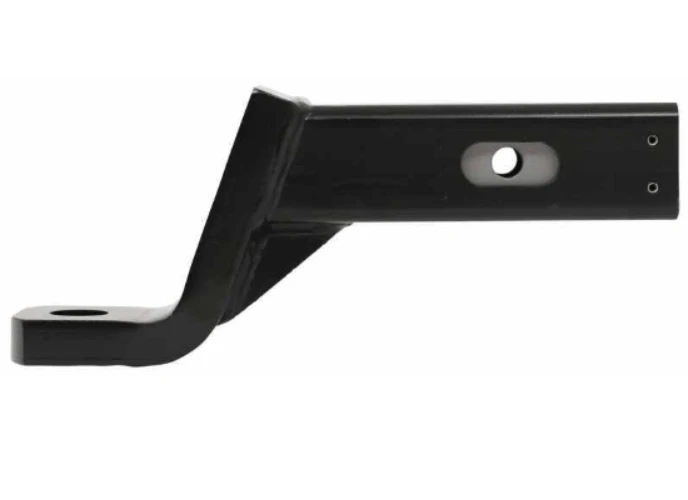 Hitch Cush Ballmnt 2" 6" Drop 10k lbsGVW showing a black metal ball mount with a drop design and mounting hole.