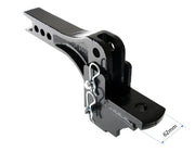 Pro Towball Mount Adjustable Heavy Duty close-up showing 62mm measurement of mounting bracket.