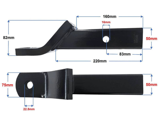Tbm 21163 dimensions and specifications image showing measurements for mounting bracket.