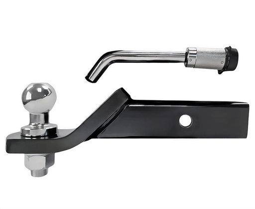 Trojan secure towing kit featuring 1 7/8 inch shank towball setup and lockable hitch pin for secure towing