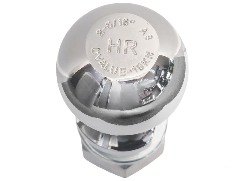 2-5/16" Chrome Towball 1-1/4" Shank 05952 with 3500kg rating and a shiny surface for reliable towing.
