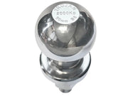 50mm Chrome Towball - Capacity 2000kg with a shiny surface close-up, designed for towing applications.