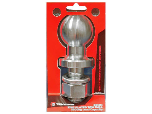 50mm Zinc Towball - Capacity 3500kg T541028 with zinc plated finish, ideal for heavy-duty towing.