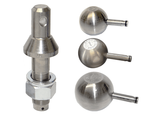Convert-a-ball  1" 3 ball Stainless Steel 02T3 kit featuring stainless steel shank and three balls.