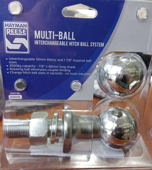 Towball Multi Ball Kit 7/8” X 60mm Shank T543006 with interchangeable balls and durable shank.