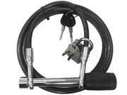 Rs hitch pin lock and cable with braided steel lock and keys for securing cargo.