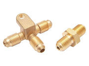 Brake Hose and Fitting Kit Single Axle S/Steel - Brass fittings for hydraulic brake systems.
