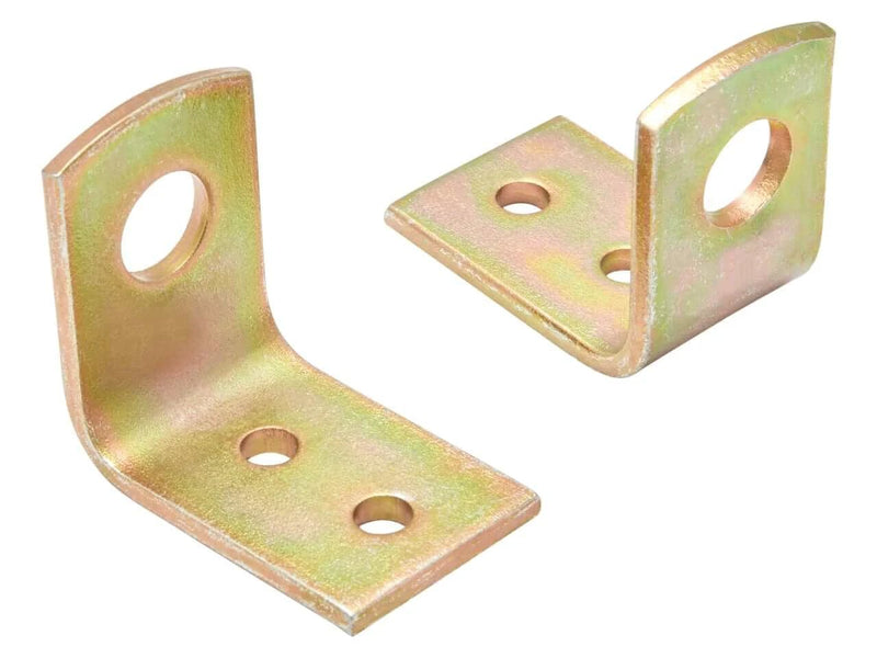 Brake Hose and Fitting Kit Single Axle S/Steel fittings, showing two metal brackets with holes for secure assembly.