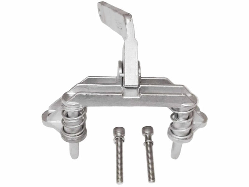 Mechanical Park Brake Bolt-On HYD LH Centre image with stainless steel components and installation screws.