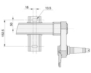 Technical drawing of Full Beam Duratorque, 2200kg, Gull Wing, Low-Rider with dimensions.