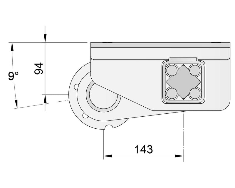 Duratorque Gull-Wing Beam Axle 3000kg technical drawing with dimensions and design details