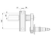 Duratorque Straight Beam Axle 3000kg Multi-Hub technical drawing with dimensions.