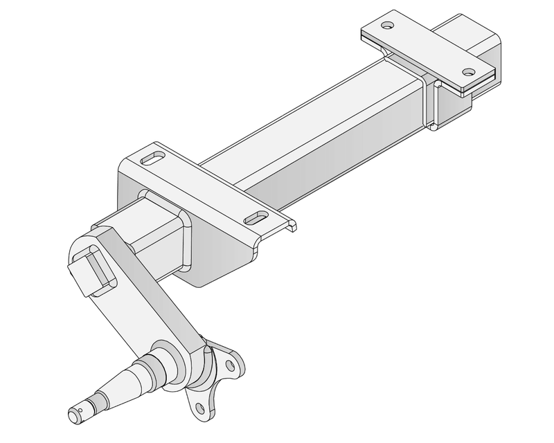 Half-beam Duratorque Left - 1000kg Per Pair image showing fabricated design for braked and non-braked fit.