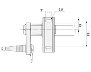 Half-beam Duratorque Left - 1500kg Per Pair T081020LHF technical drawing dimensions