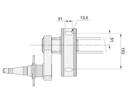 Half-beam Duratorque Left - 1750kg Per Pair - 10" Drum technical drawing with dimensions