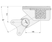 Half-beam Duratorque Left - 2200kg Per Pair - DMW technical drawing with dimensions.