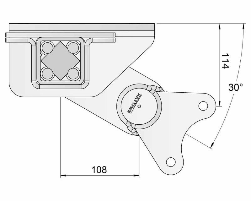 Duratorque Half Beam Axle Multi LH ( rated @2200kg per Pair) technical drawing with dimensions.