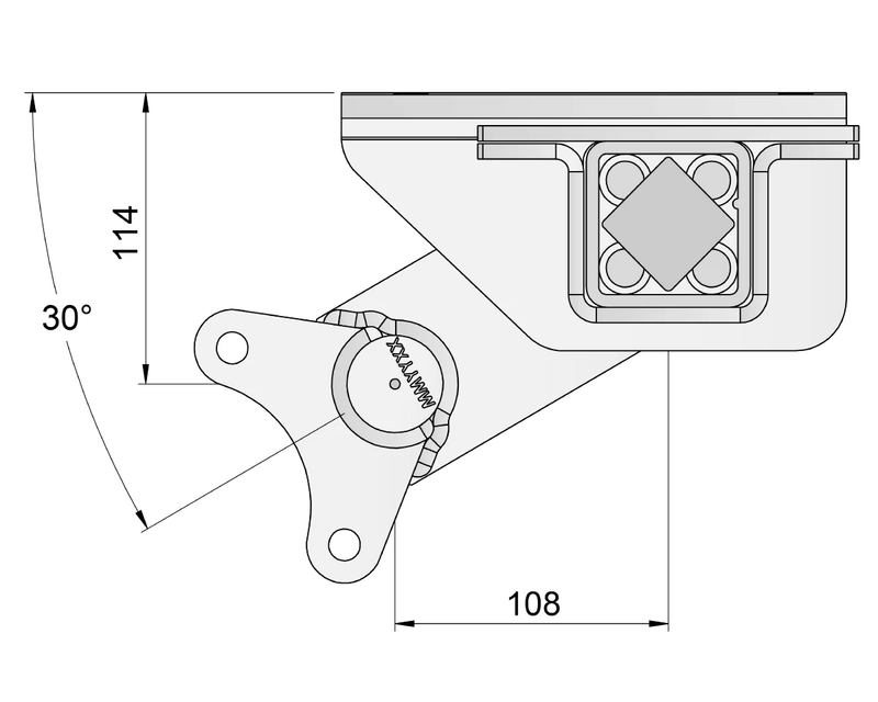 Half-beam Duratorque Right - 1500kg Per Pair T081020RHF detailed technical drawing with measurements.