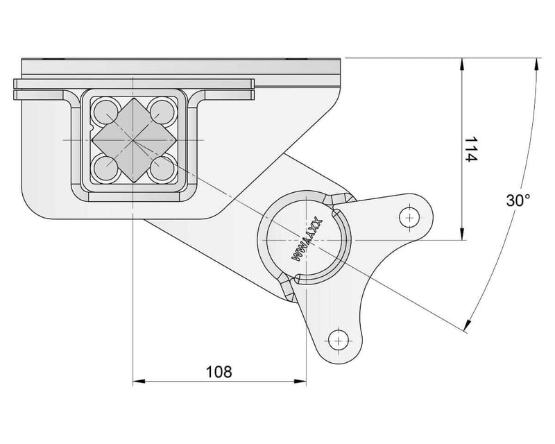 Half-beam Duratorque Right - 1750kg Pair - Retro 225mm Hub technical drawing with dimensions