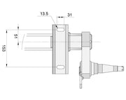 Half-beam Duratorque Right - 1750kg Pair - Retro 225mm Hub technical drawing dimensions