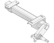 Half-beam Duratorque Right - 1750kg Pair - Retro 225mm Hub technical drawing with detailed design.
