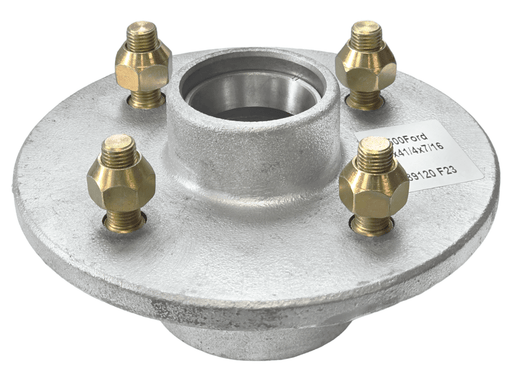 1500kg Early Model Hub - 4x4-1/4x7/16" showing a detailed view of the hub with four bolt holes and brass nuts.