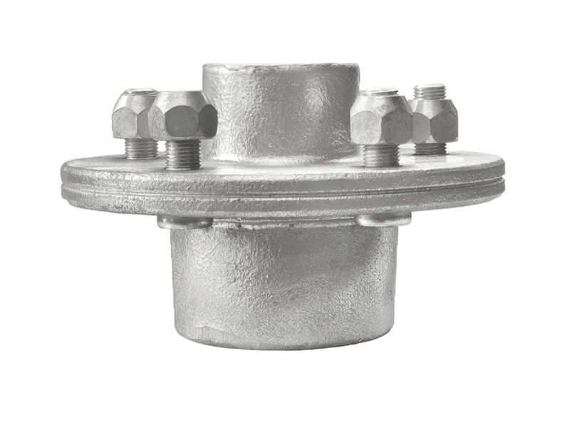1500kg Early Model Hub - 5x4-1/2"x1/2" with bolts and nuts for secure attachment.