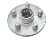 1500kg Early Model Hub - 5x4-1/2"x1/2" featuring a metallic design with bolts and center opening for bearing installation.
