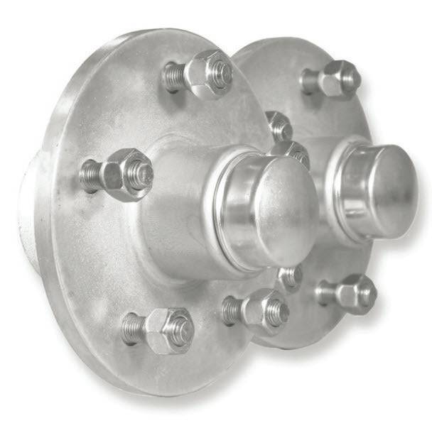 1500kg Non Braked Hub Set - Pair 4 x 4 x 7/16" - Galvanised - No stub axles