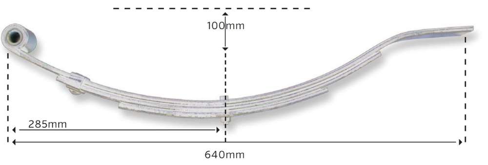 Short Multi-leaf Slipper Spring 5LF 2000kg - Action Outdoors Kiwi