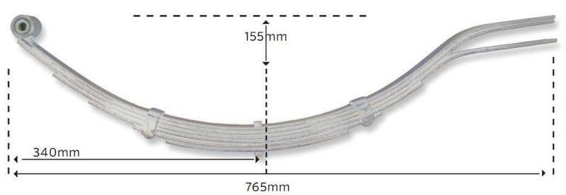 Trojan Trojan Suspension Products Long Multi-leaf Slipper Spring 6LF 1250kg