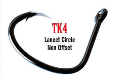 Trokar Hooks TK4 Lancet Circle 9/0 Pkt7 displayed on a premium fishing hook for anglers.