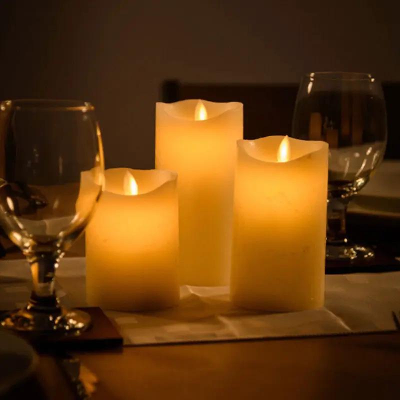 16cm LED Flickering Candle Flame Led Flameless Wax Mood Candle Battery Operated Safe by salelink.co.nz