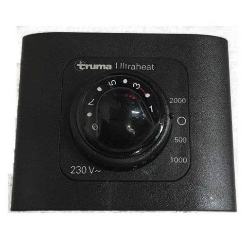 Ultraheat Wall Control Black Truma2000/500/1000 - 230V Control Panel with dial settings for temperature.