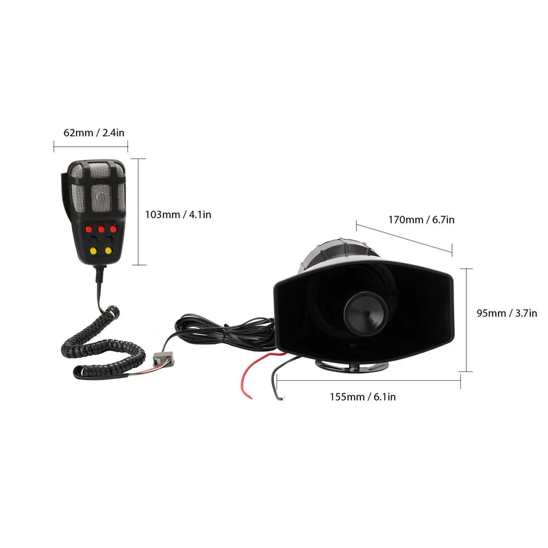 12V 110dB Air Horn Siren Car Emergency Siren + MIC Speaker by salelink.co.nz
