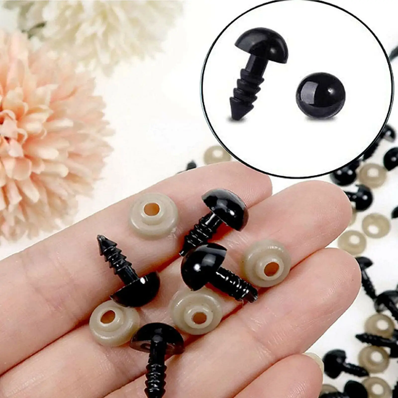 100Pcs Plastic Toy Screw Eyes Kit for Doll by salelink.co.nz