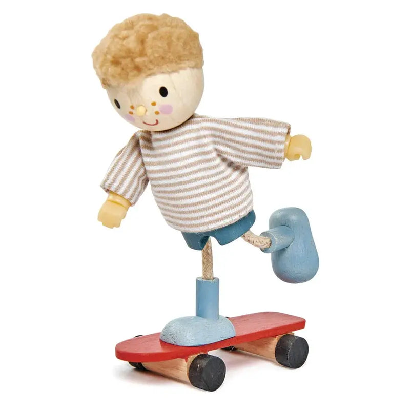 Edward with Skateboard - Tender Leaf Toys | Wooden Doll NZ by Curious Moonbeam