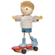 Edward with Skateboard - Tender Leaf Toys | Wooden Doll NZ by Curious Moonbeam