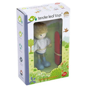Edward with Skateboard - Tender Leaf Toys | Wooden Doll NZ by Curious Moonbeam