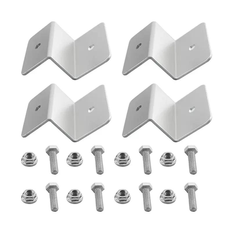 4 Piece Aluminum Solar Panel Mounting Brackets Kit For RV Boat Home