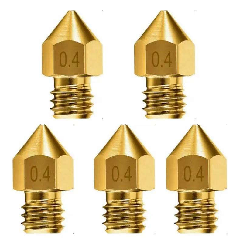 5pcs For Ender 3 PRO CR10 3D Printer 1.75mm 0.4mm MK8 Extruder Nozzles by salelink.co.nz