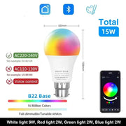 Smart LED Bulb 15W/18W E27/B22, Dimmable by Habicare