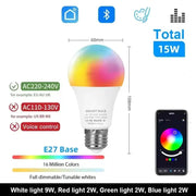 Smart LED Bulb 15W/18W E27/B22, Dimmable by Habicare