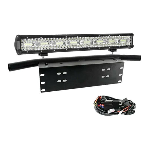 23inch CREE LED Light Bar Tri Row Combo + 23'' Number Plate Frame Mount Bracket by salelink.co.nz