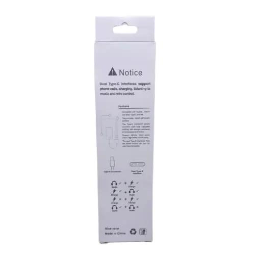 Type C 2-in-1 Headphone Adapter (JH032) by 9eight5