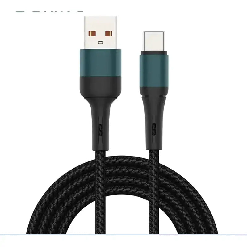 techplus Type-C Nylon Braided Cable 1M – Fast Charging USB-C Phone Cable Type C Nylon Braided USB C Cable 1M Fast Charging