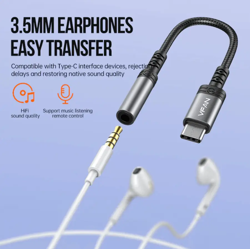 Type C to 3.5mm Audio Adapter NZ L12-C by techplus